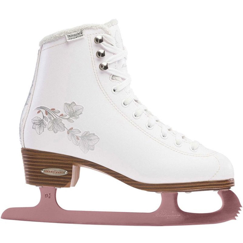 Women’s Figure Ice Skates - White and Rose Gold for Adult Skating