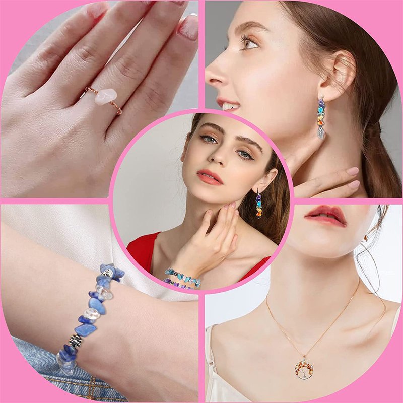Jewelry Making Kit with 1670+ Beads, Wire, Pliers & Supplies for DIY Rings