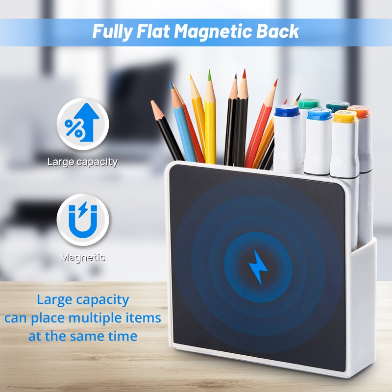 Magnetic Pen Holder for Whiteboards, Fridges & Lockers – 2 Pack