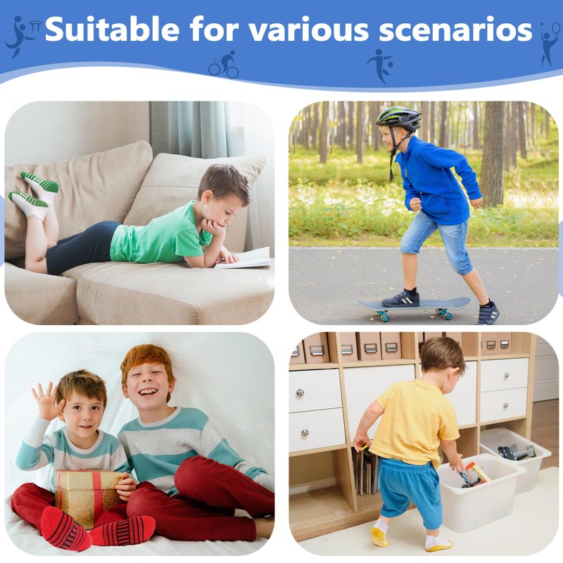 Kids Boys Socks 12 Pairs Ankle Athletic Cushioned Low Cut Socks for Toddlers & Kids