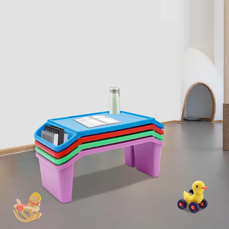 Kids Lap Desk Tray Set with Storage, Portable Activity Table for Writing Eating and Playing