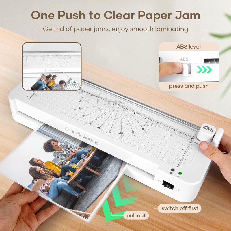 A3 Laminator Machine with Cold & Hot Modes, 13-Inch Paper Size, Includes 5 Sheets
