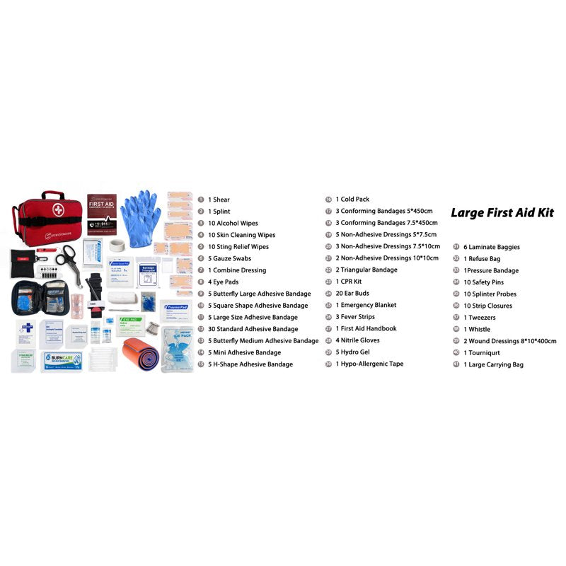 Comprehensive First Aid Kit Emergency Medical Supplies 250 Pieces for Car, Home, Camping, and Travel