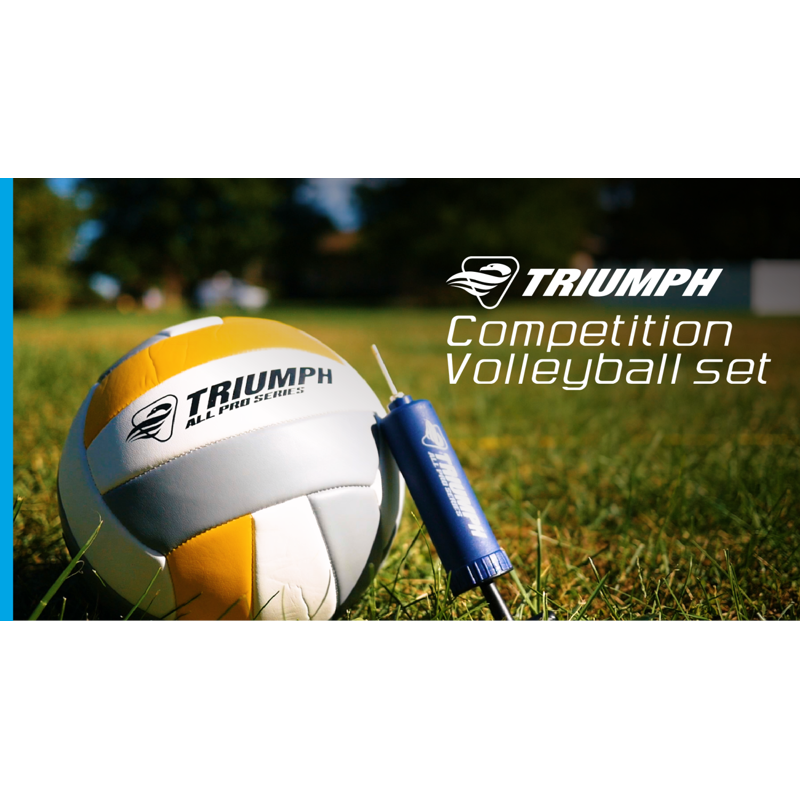 Portable Volleyball Set with Official Size Ball, Pump & Carry Bag