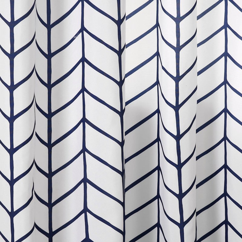 Grey Chevron Geo Window Curtain Panels Set - Modern Light Filtering Drapes, 52x84 Inches, Pair