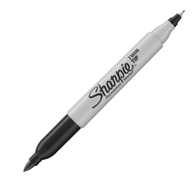 Sharpie Twin Tip Permanent Markers - Fine & Ultra Fine Black, 4 Pack