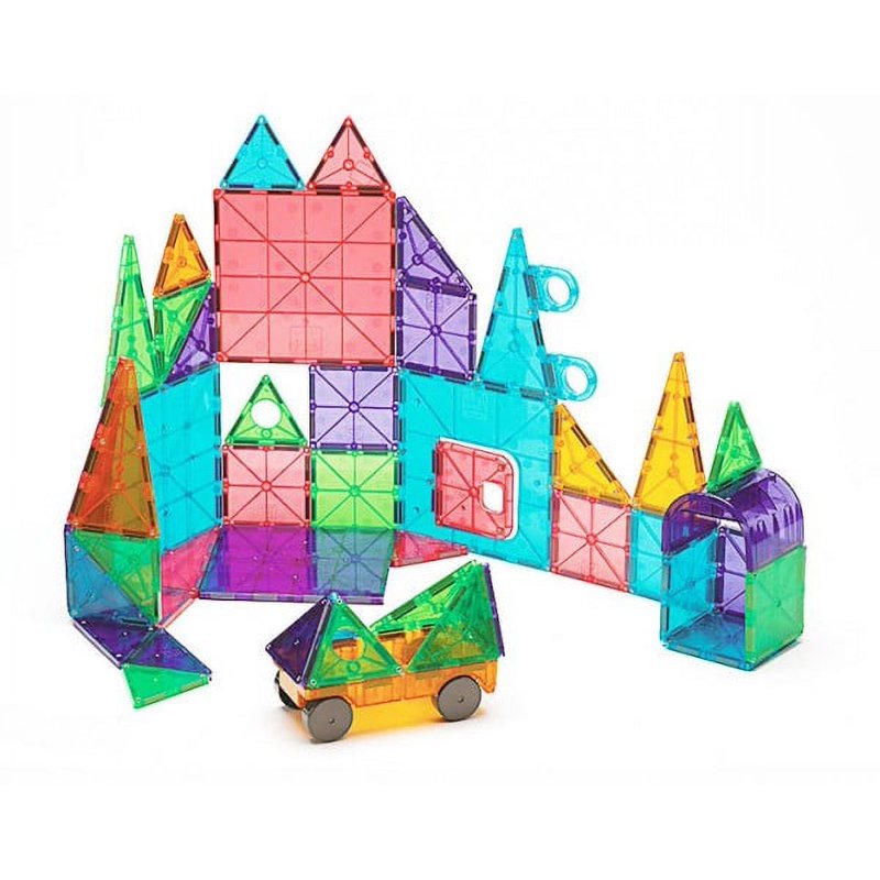 Magna-Tiles Clear Colors 48-Piece Magnetic Building Set for Kids
