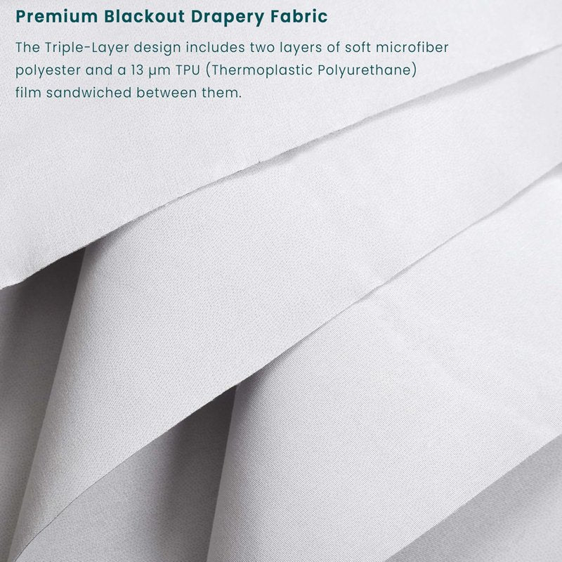 Blackout Fabric by the Yard 110-Inch Wide for Curtains & DIY Projects