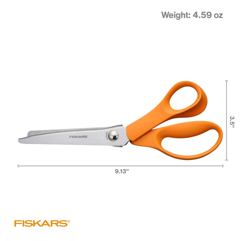Fabric Pinking Shears 8-inch Pack of 2 with Pointed Tips for Sewing and Crafting