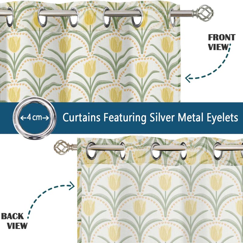 Long Sheer Curtain Panels for Windows & Doors - Set of 2, 42W x 63-108L, Grommet Top