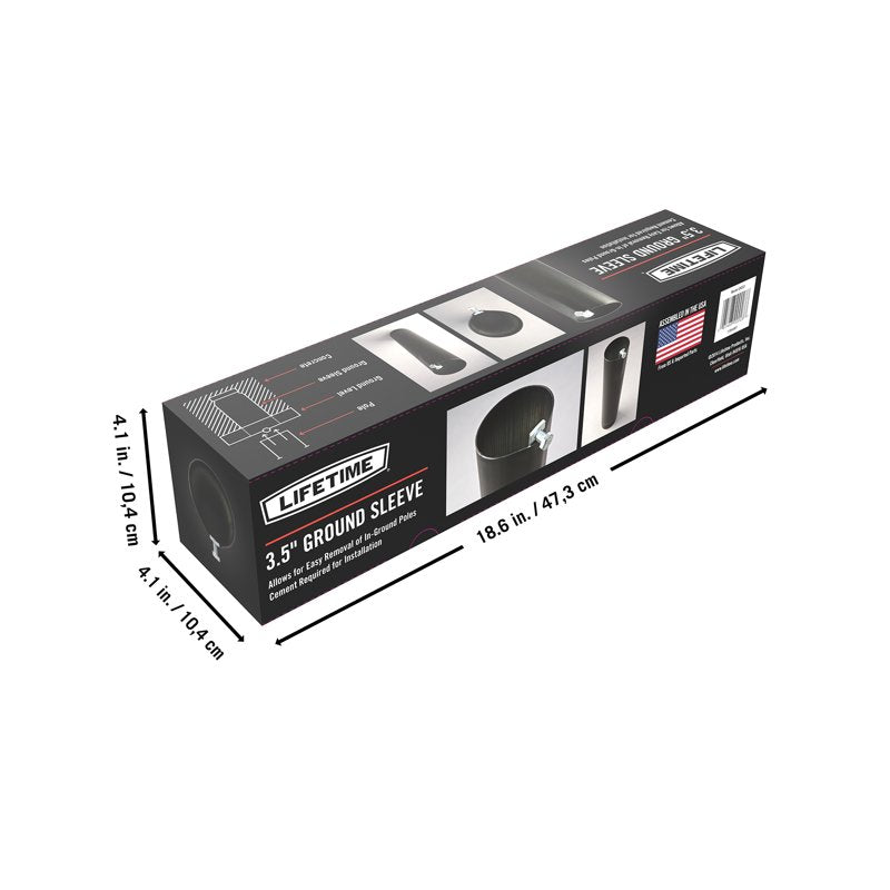 Ground Sleeve for Inground Basketball Systems - 3.5 Inch Steel, Black
