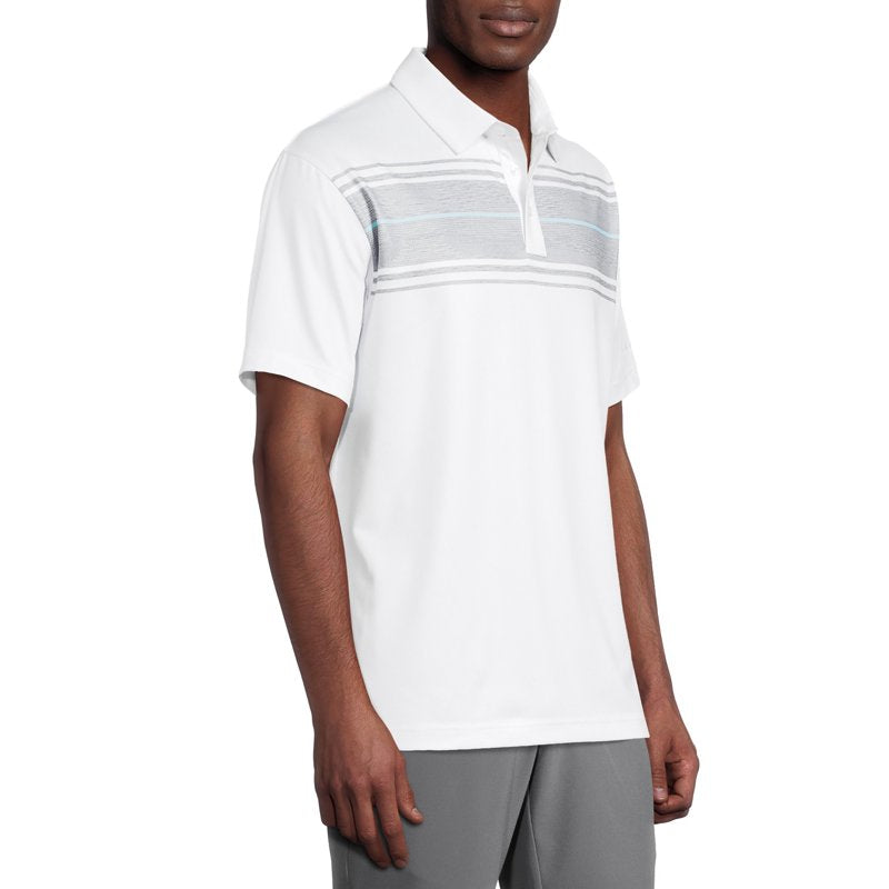 Ben Hogan Men's Performance Short Sleeve Printed Golf Polo Shirt - White Textured Print, Size S