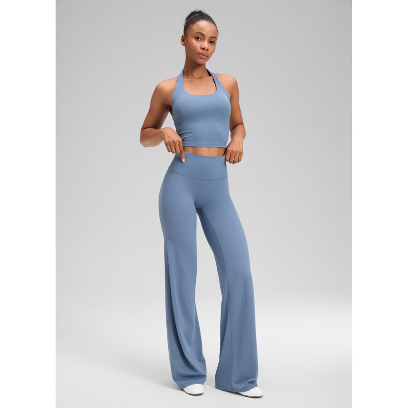 No Front Seam Wide Leg Yoga Pants for Women - Softretch Fabric, High Waist, 30 Inch Inseam