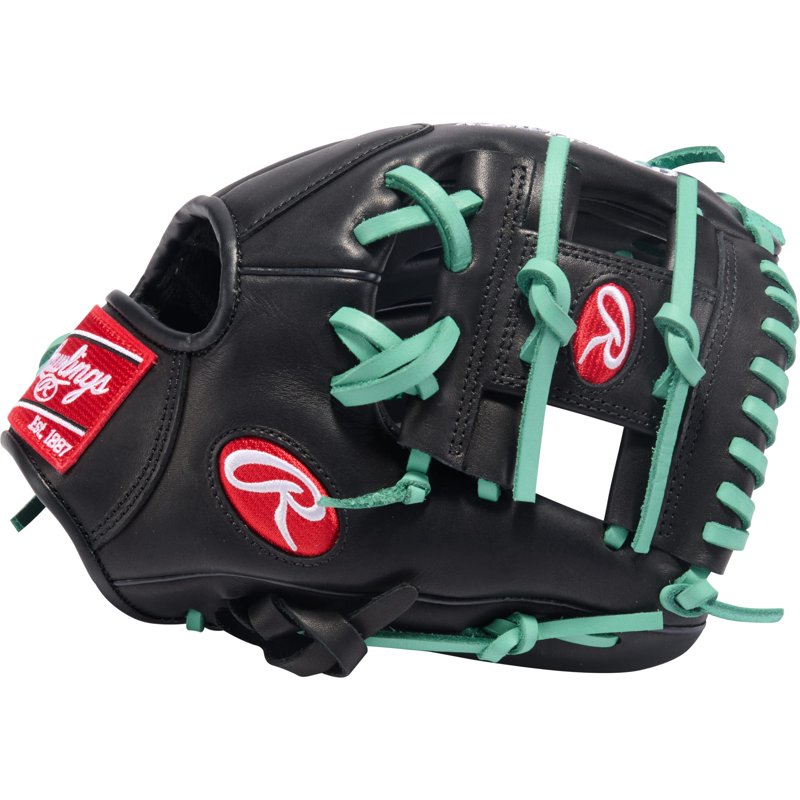 Youth Baseball Glove 11-Inch R9 Pattern with Contour Fit - Black Mint
