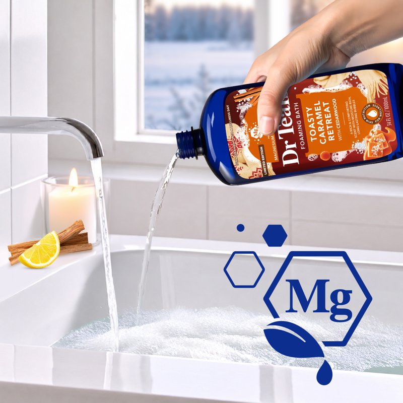 Foaming Bubble Bath with Epsom Salt & Essential Oils - Toasty Caramel, 34 fl oz