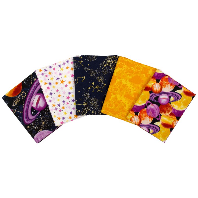 Cotton Galaxy Precut Fabric Bundle - 18x21 Inches, Multicolor 5 Pieces