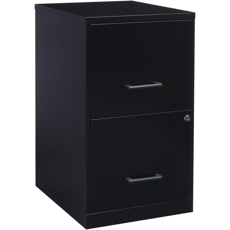 2-Drawer Steel File Cabinet with Lock - 18 Inch Depth for Office Storage