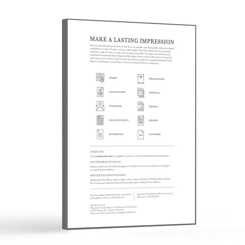 Cotton Resume Paper Ivory 8.5 x 11 24 lb 100 Sheets Office Quality