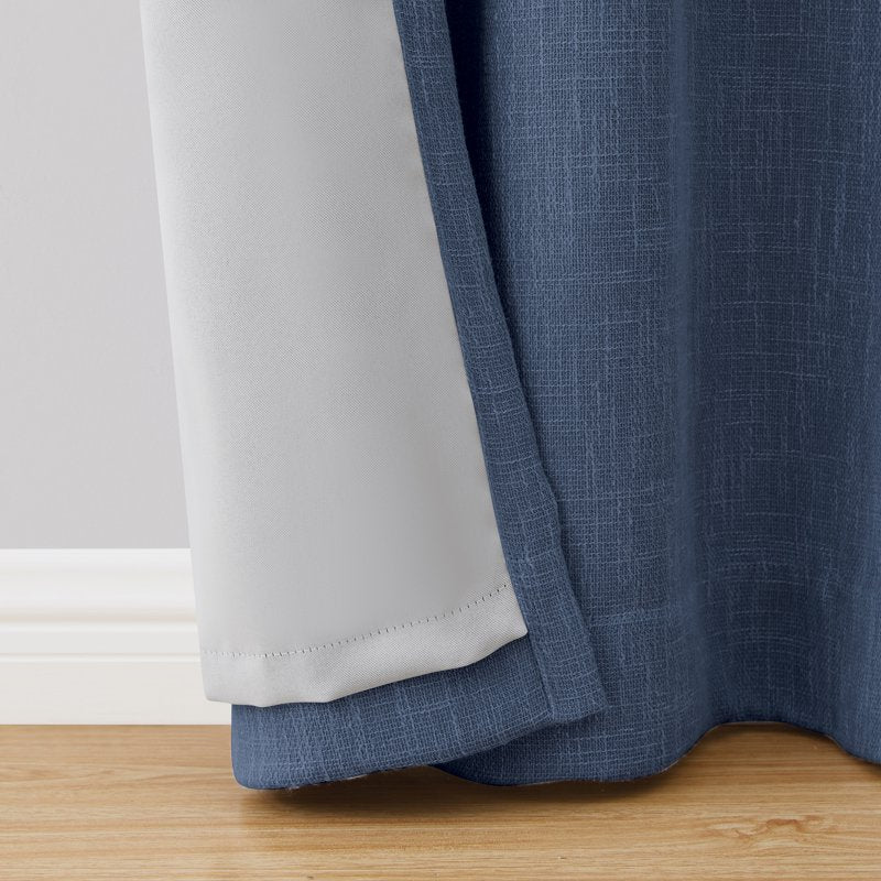 Blackout Grommet Curtain Panel - Textured Woven Window Treatment, 50x108 inches