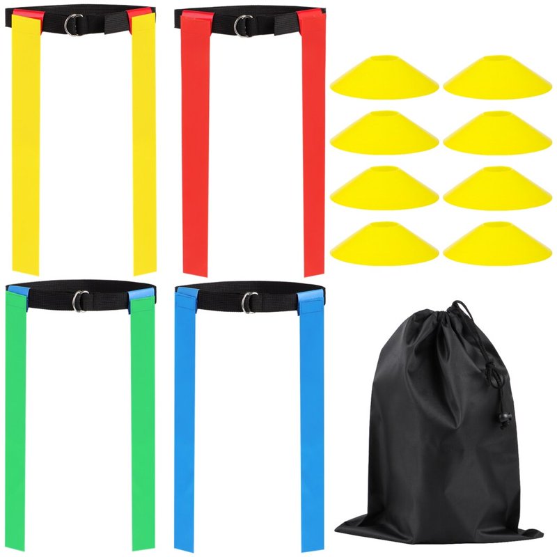 Flag Football Set with Belts Flags Cones for 14 Players Complete Kit