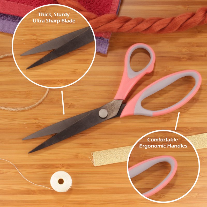 Titanium Soft-Grip Sewing & Craft Scissors Set - 3-Piece Multi-Size Cutting Tool Kit