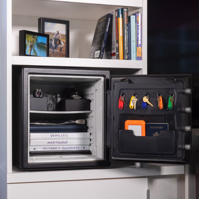 Fire-Resistant Water and Fireproof Safe with Digital Lock 1.23 Cu Ft