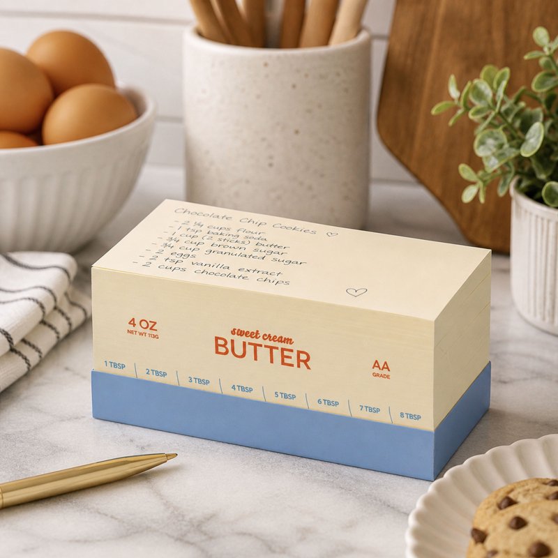 Butter Stick Notepad - Retro Yellow 650 Sheets Compact Office & Kitchen Note Pad