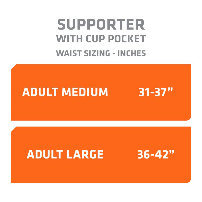 Athletic Supporter with Cup Pocket - Adult Large, White, Sports Support Gear