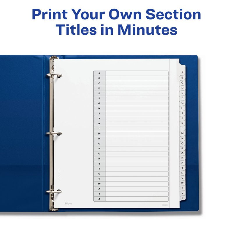 Extra-Wide Binder Dividers with Tabs - 26 Pack for Organizing Files