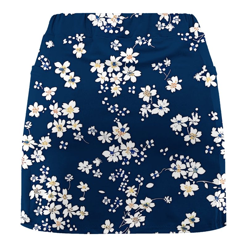 Women's Flower Print Tennis Skorts with Built-In Shorts - Lightweight Summer Athletic Skirt