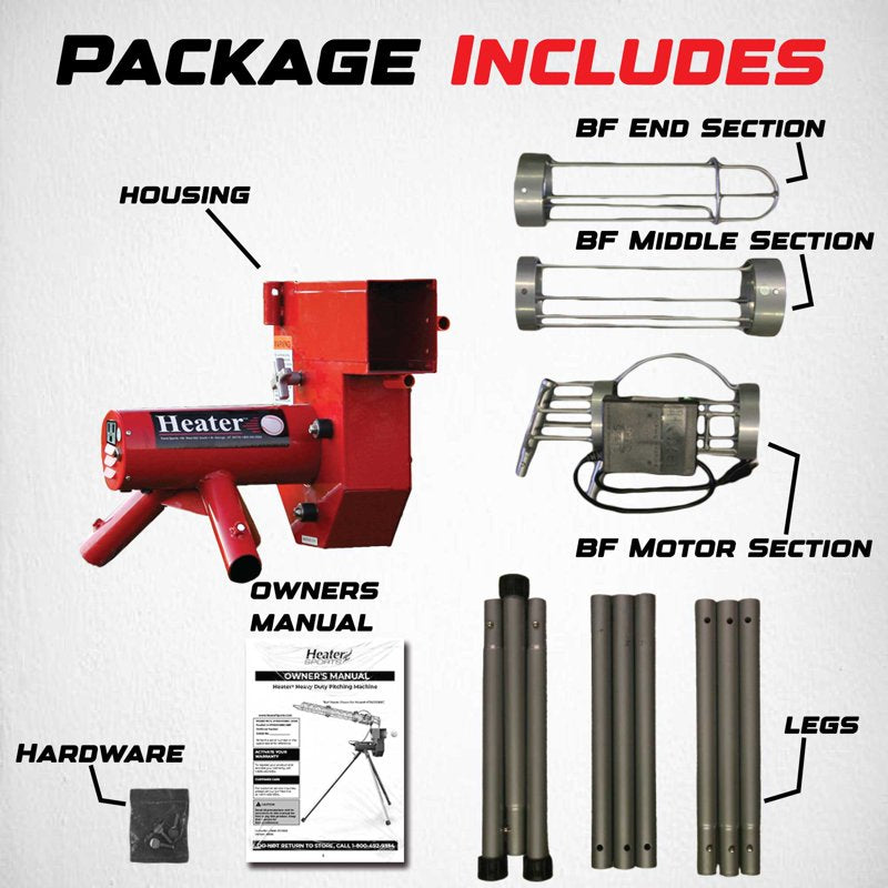 Heavy-Duty Baseball Pitching Machine with Adjustable Speed & Bonus Ball Feeder