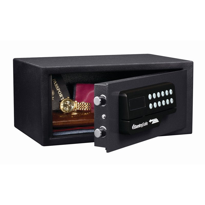 Electronic Hotel Safe with Card Swipe & Keypad, 0.41 Cu Ft, Black