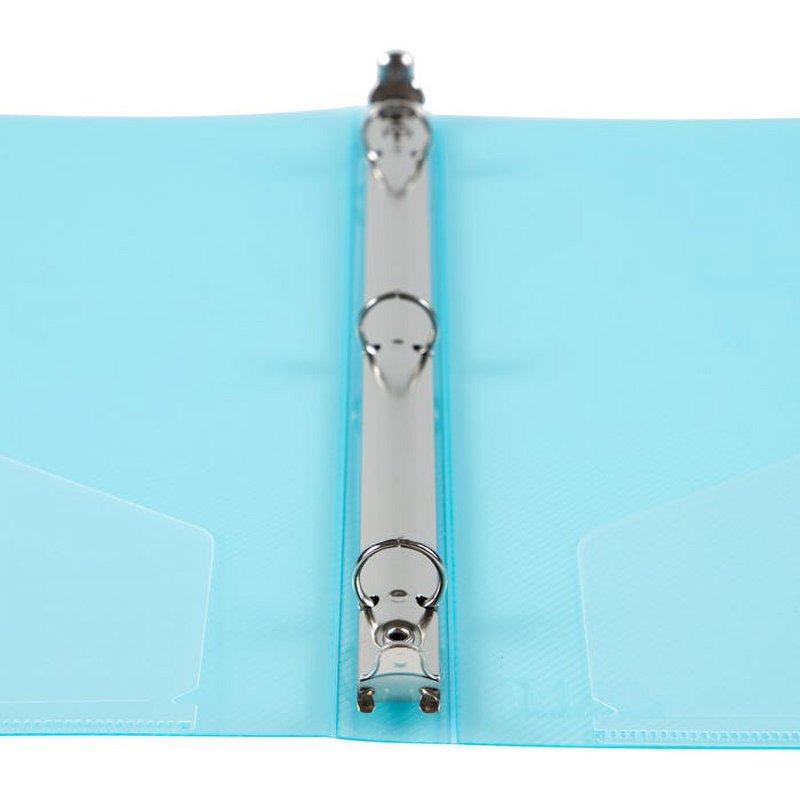 Light Blue Plastic Binder 11.5 x 10.25 Inches 3-Ring Organizer