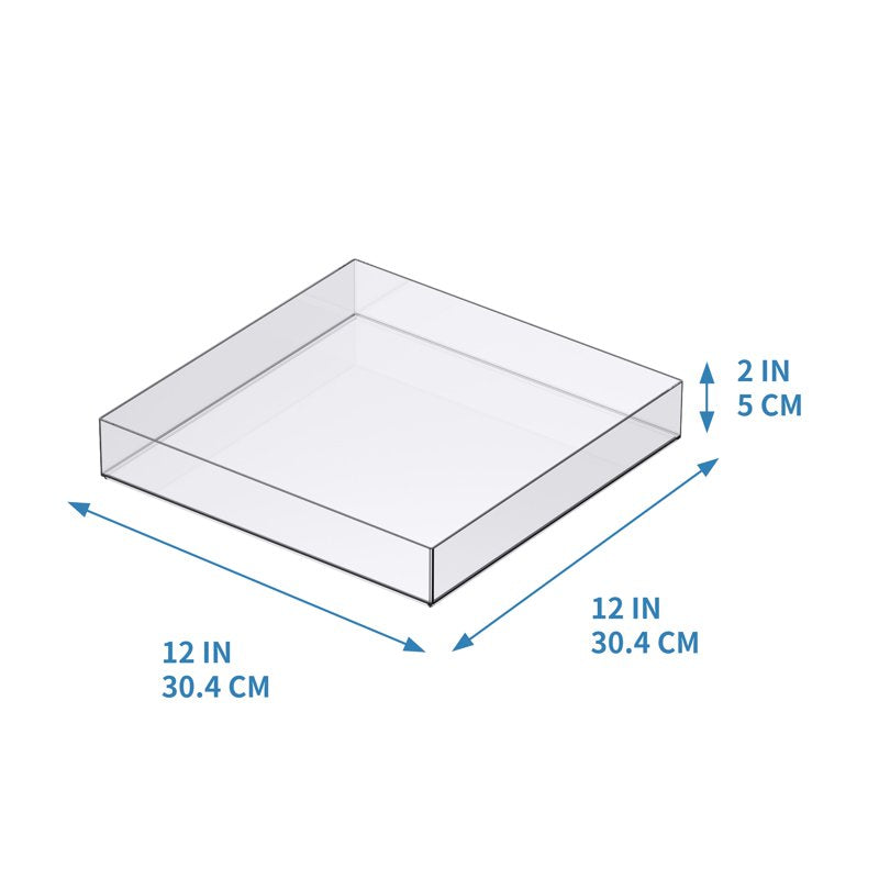 12x12 Clear Stackable Craft Storage Tray for Scrapbook & Office Supplies