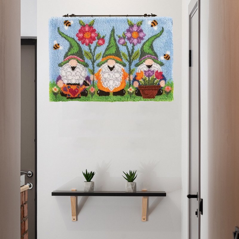 Latch Hook Rug Kit DIY Home Carpet Making Canvas Crafts for Wall & Floor 60x40cm