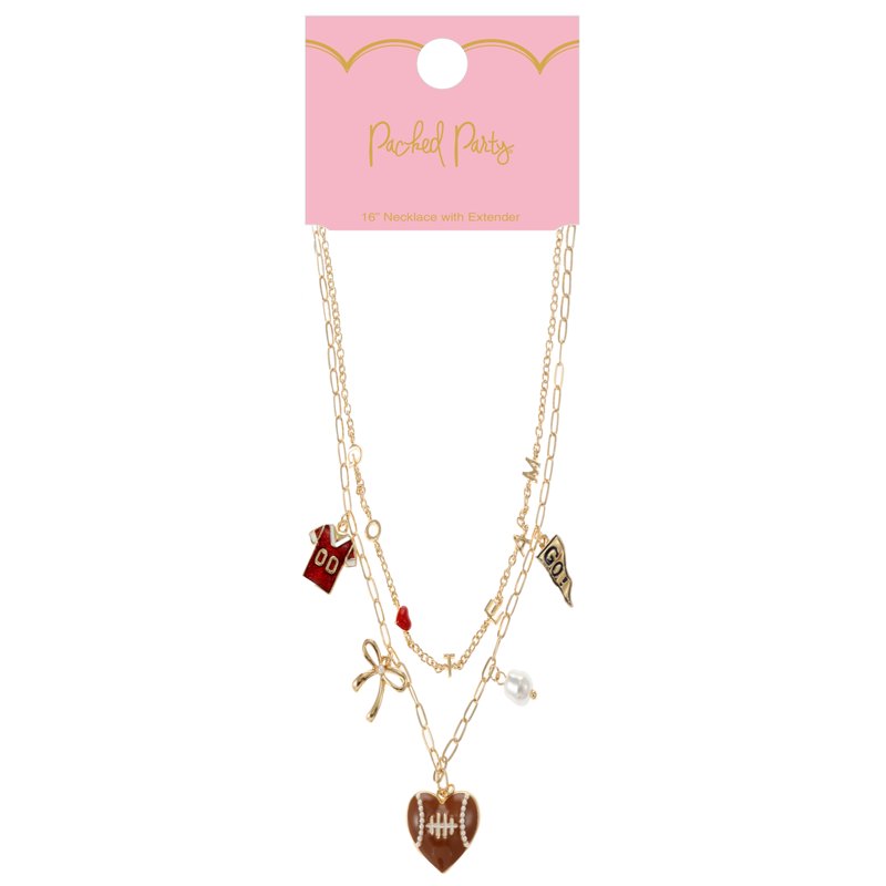 Go Team Double Charm Necklace Football Fan Jewelry