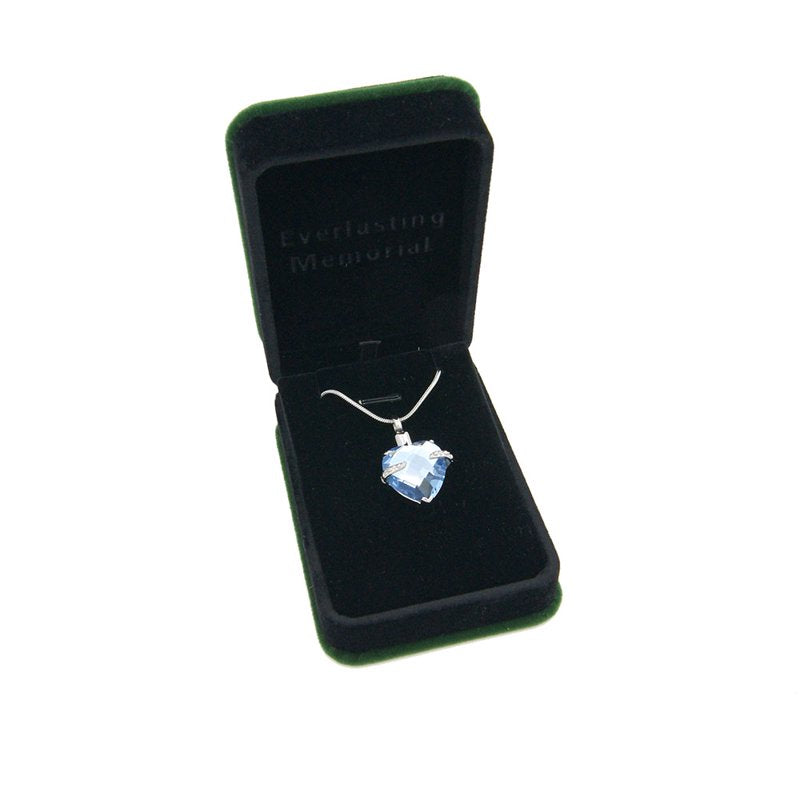 Birthstone Heart Cremation Necklace for Ashes Memorial Jewelry with Free Funnel & Box