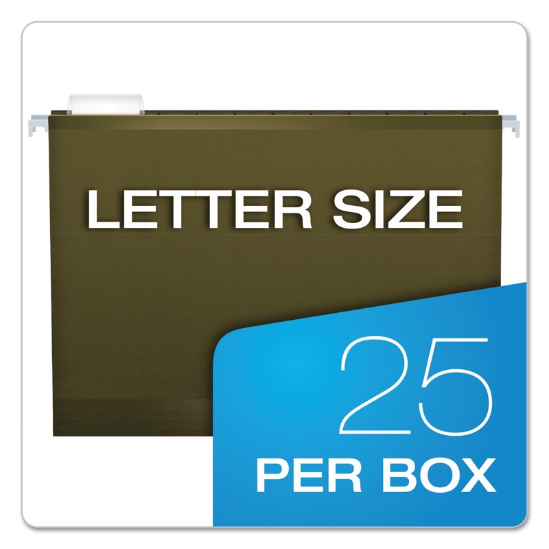Reinforced Hanging File Folders - Extra Capacity Letter Size, 25 Pack
