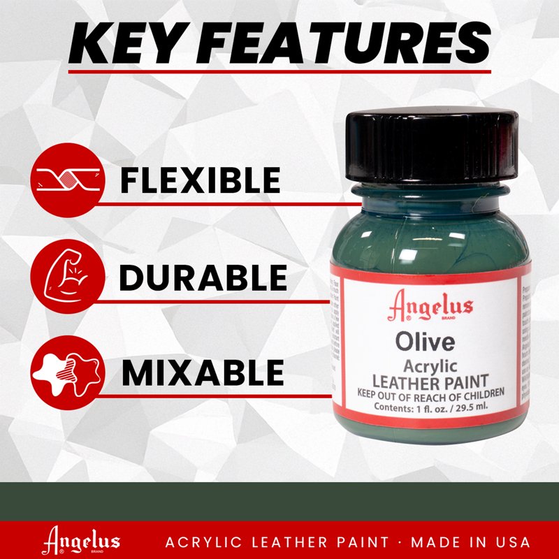 Acrylic Leather Paint - 1 oz. Olive for Shoes, Jackets & Accessories