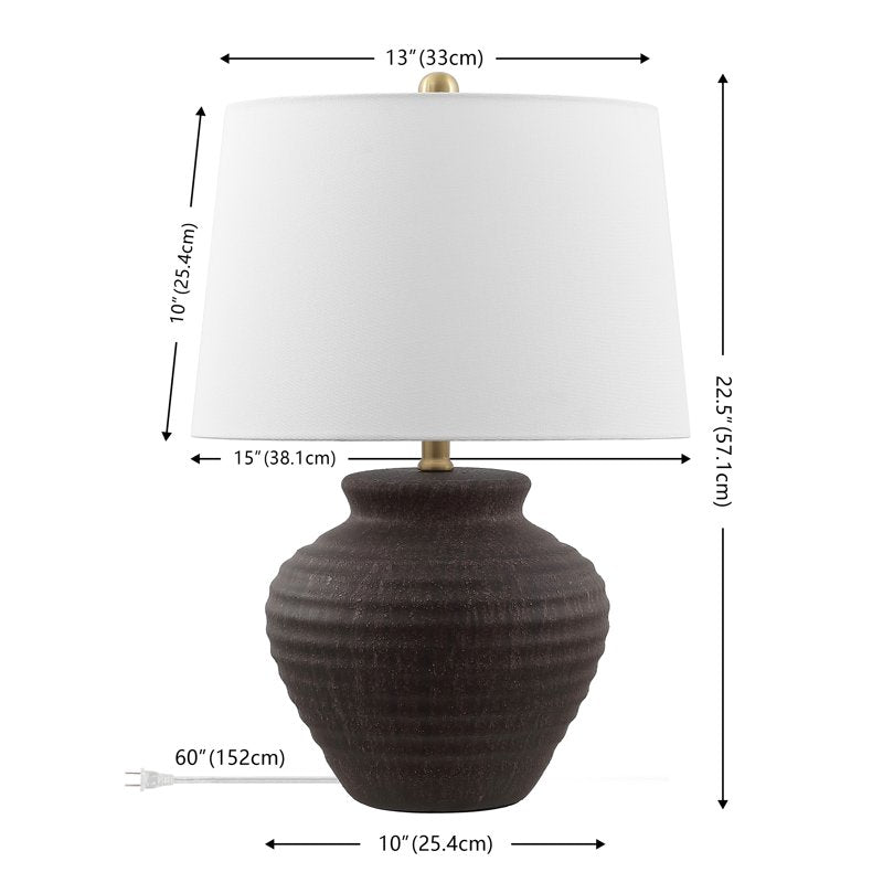 Textured Ceramic Table Lamp 22.5 in. - Brown, Light Gray, Off-White Options