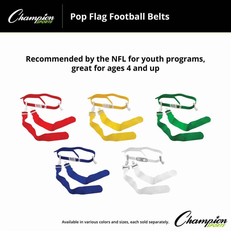 Flag Football Belts Set of 12 Adjustable 52 Inch with Loud Pop Sound