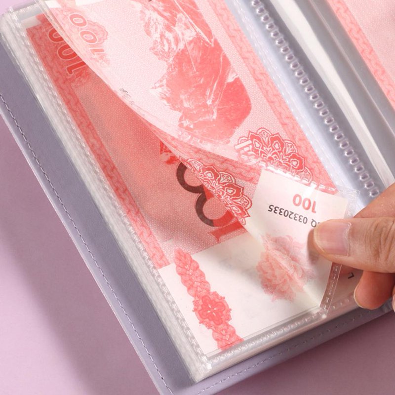 Combination Lock Cash Deposit Book - PU Leather Savings Organizer, Pink, 50 Pages