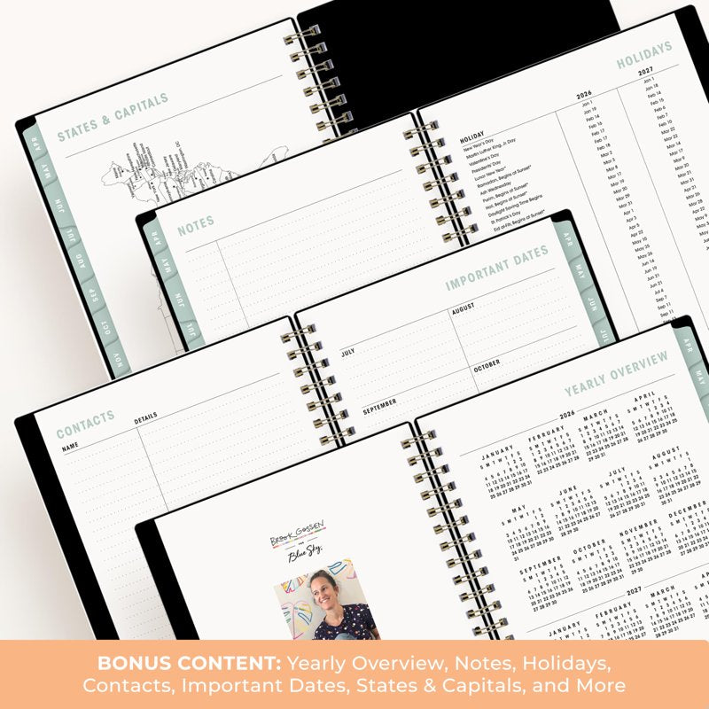 Academic Year Planner Calendar 15 Months Weekly & Monthly With Zip Pouch