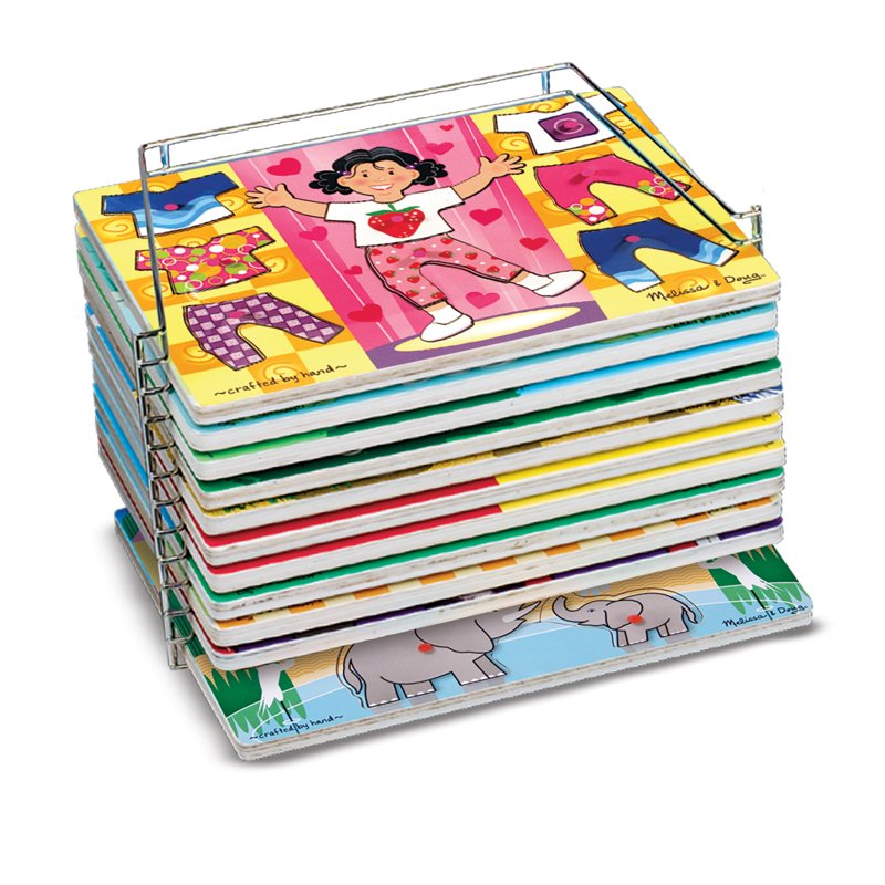 Puzzle Storage Rack for Up to 12 Puzzles - Wire Organizer for Kids & Kids Rooms