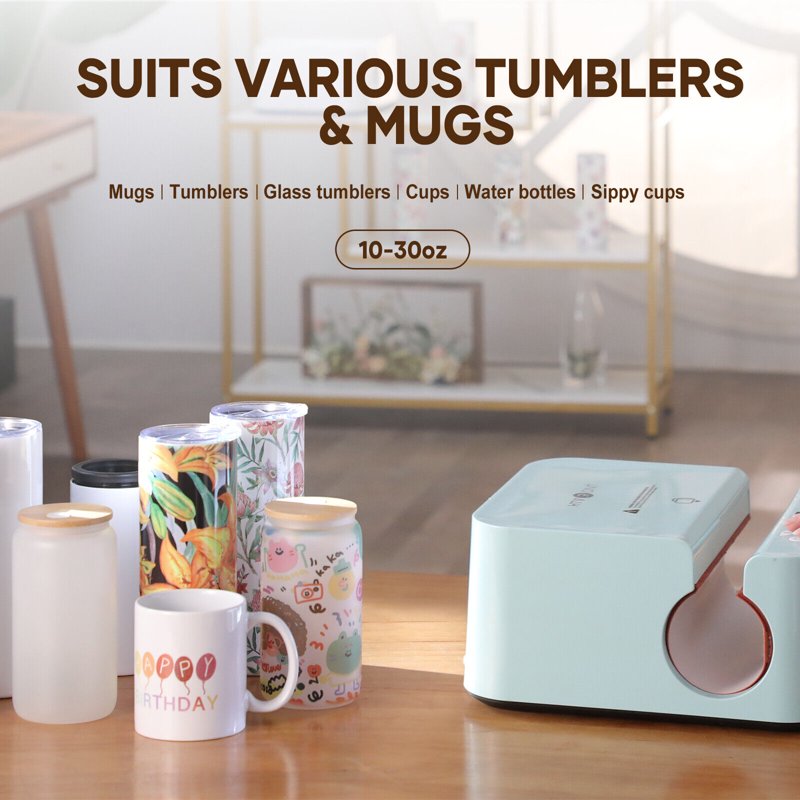 Automatic Heat Press Machine & Tumbler Press Bundle for DIY Crafts