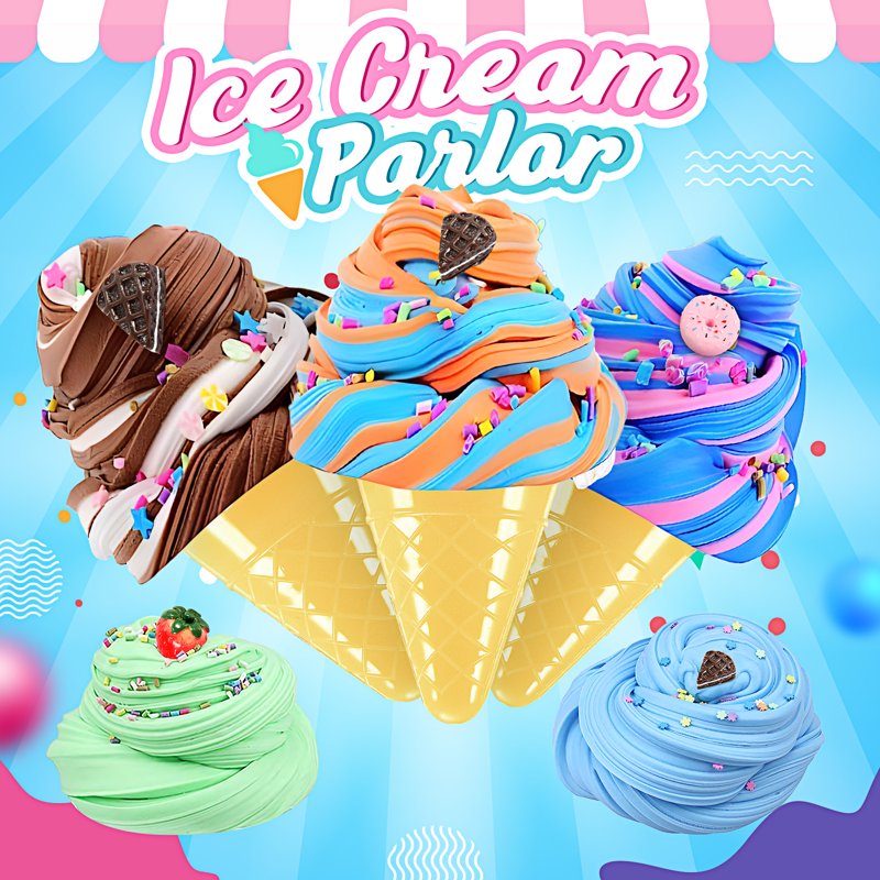DIY Slime Making Kit for Girls - Ice Cream & Fruit Shapes, Creative Craft Toy, Ages 6-12