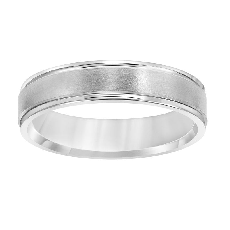 Sterling Silver Wedding Band with Satin Finish - 5mm Elegant Ring