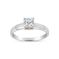 Sterling Silver Swarovski CZ Ring with Rose Gold-Plated Filigree Sides