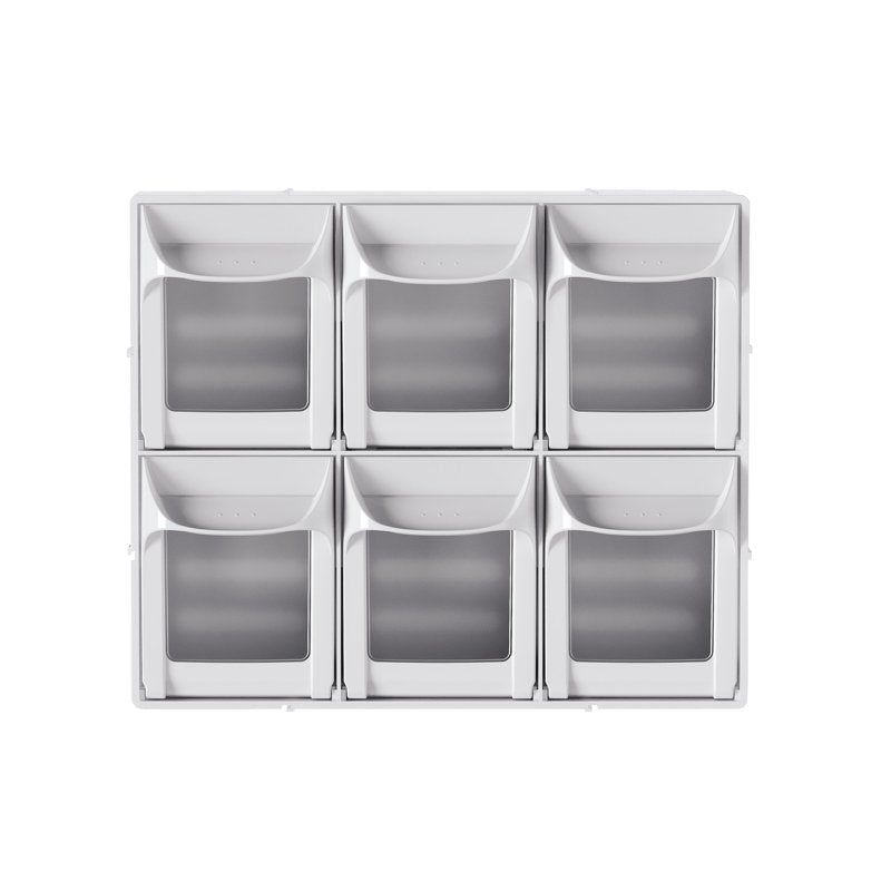 Wall-Mountable Clear Front Craft Storage Organizer with 6 Drawers
