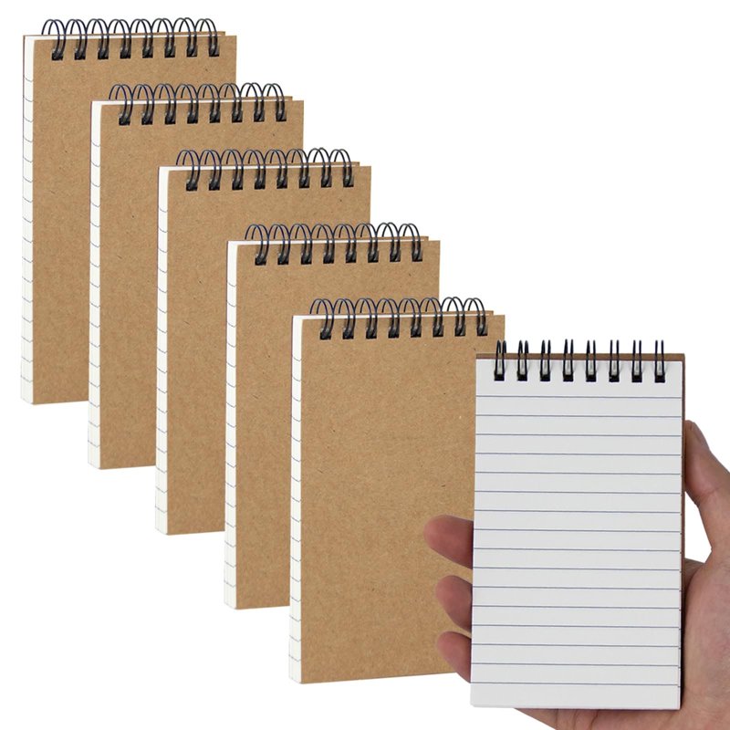 Mini Pocket Spiral Notebooks 3x5 Inches - 6 Pack Small Memo Pads for Office & Travel